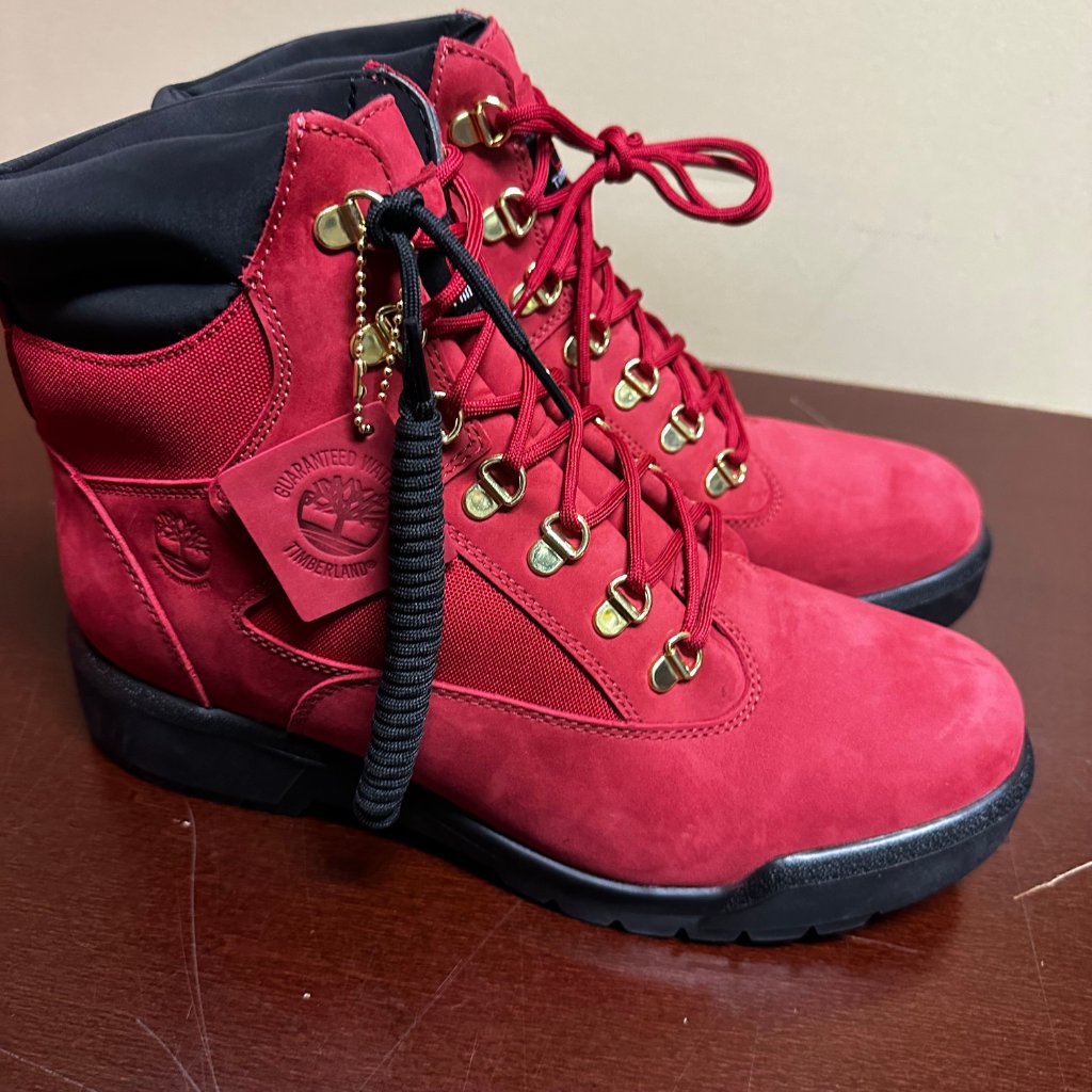 Timberland Men Red A6659 6 Inch Leather Waterproof Ankle Field Boots Size Us 11